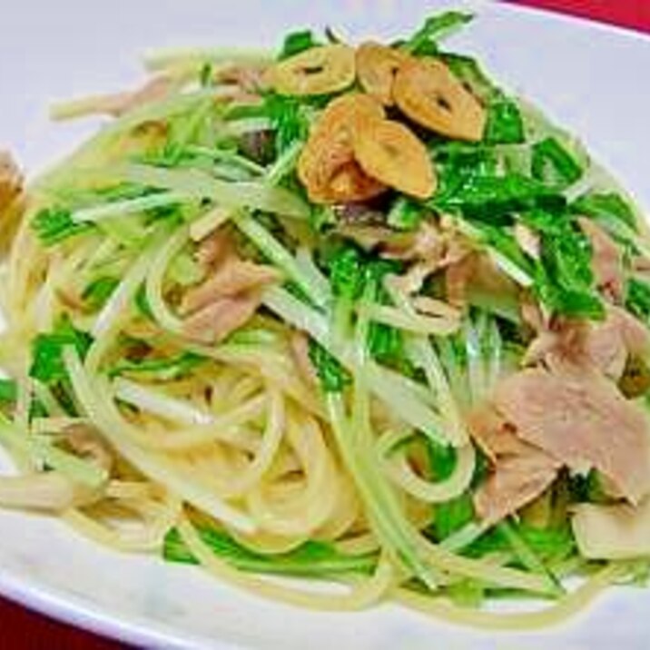 水菜とツナのさっぱりパスタ レシピ 作り方 By あんちょこりん 楽天レシピ